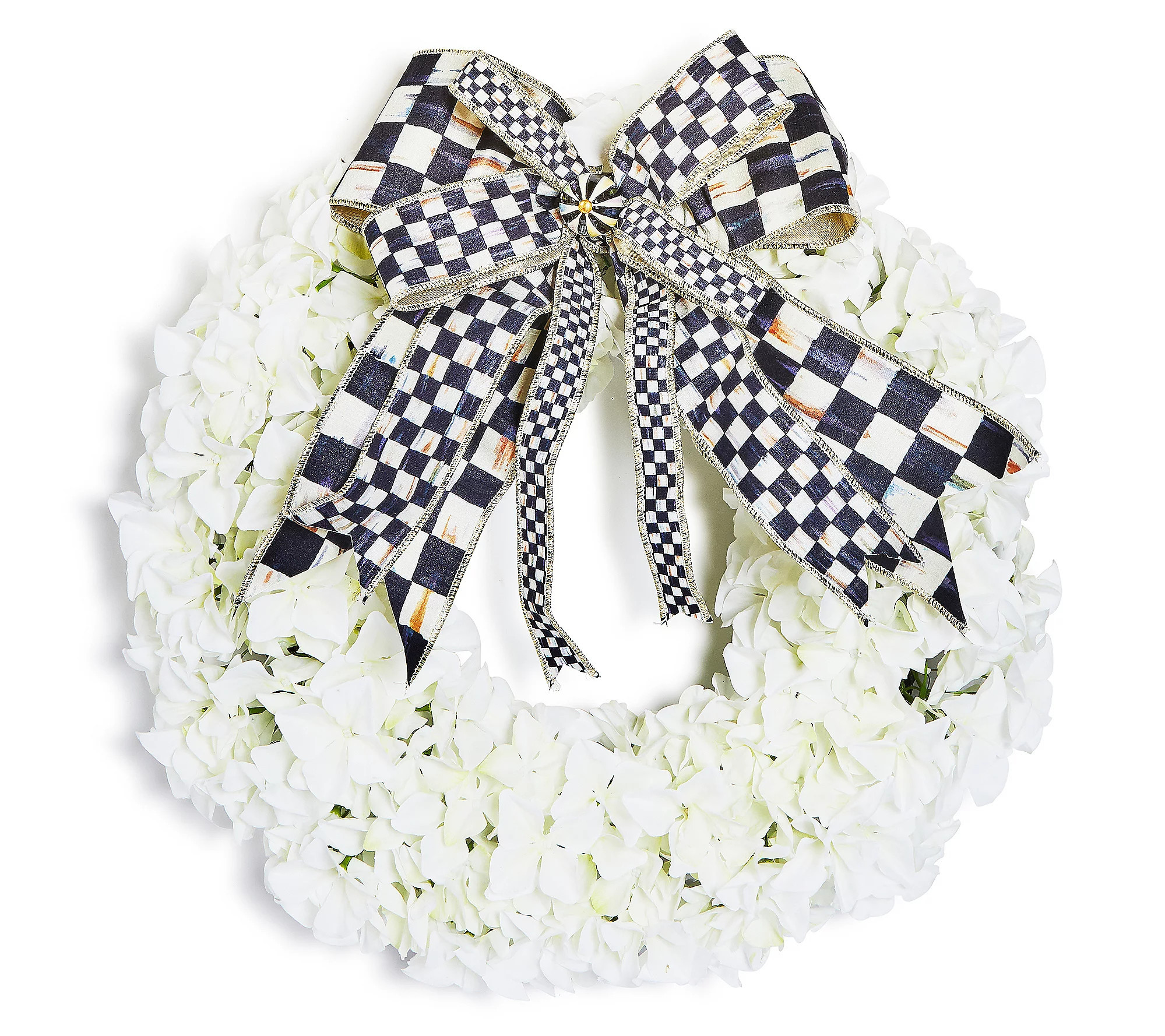 MacKenzie-Childs White Hydrangea 22"" Wreath | QVC