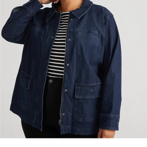 NWT Denim Utility Jacket Dark Indigo size 18 | Poshmark