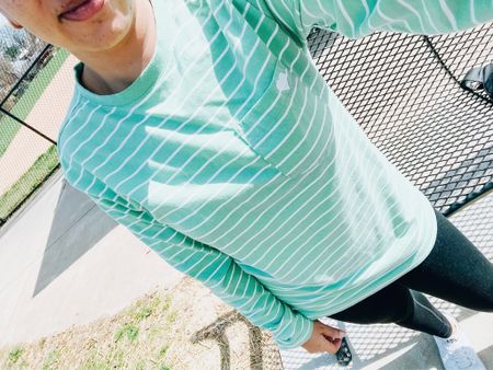 Green stripe shirt
Athleisure 
Casual style
Heart tee


#LTKfitness #LTKfindsunder50 #LTKshoecrush