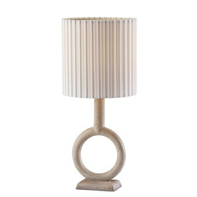 Adesso Elizabeth Table Lamp Beige: Rustic Elegance, 27.5" Height, Pleated Drum Shade, Polyresin Body, UL Listed | Target