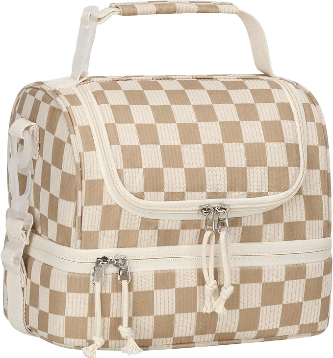 Vankor Corduroy Lunch Box Kids Insulated Lunch Bag Double Decker, Cute Leak-Proof Lunch Box for B... | Amazon (US)