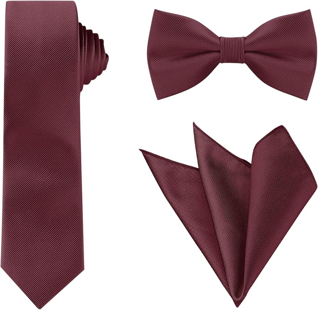 Allegra K Necktie, Pre-Tied Bowtie, and Pocket Square Set Ties for Wedding Business | Amazon (US)