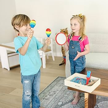 Amazon.com: Melissa & Doug Band-in-a-Box Clap! Clang! Tap! - 10-Piece Musical Instrument Set - Ki... | Amazon (US)