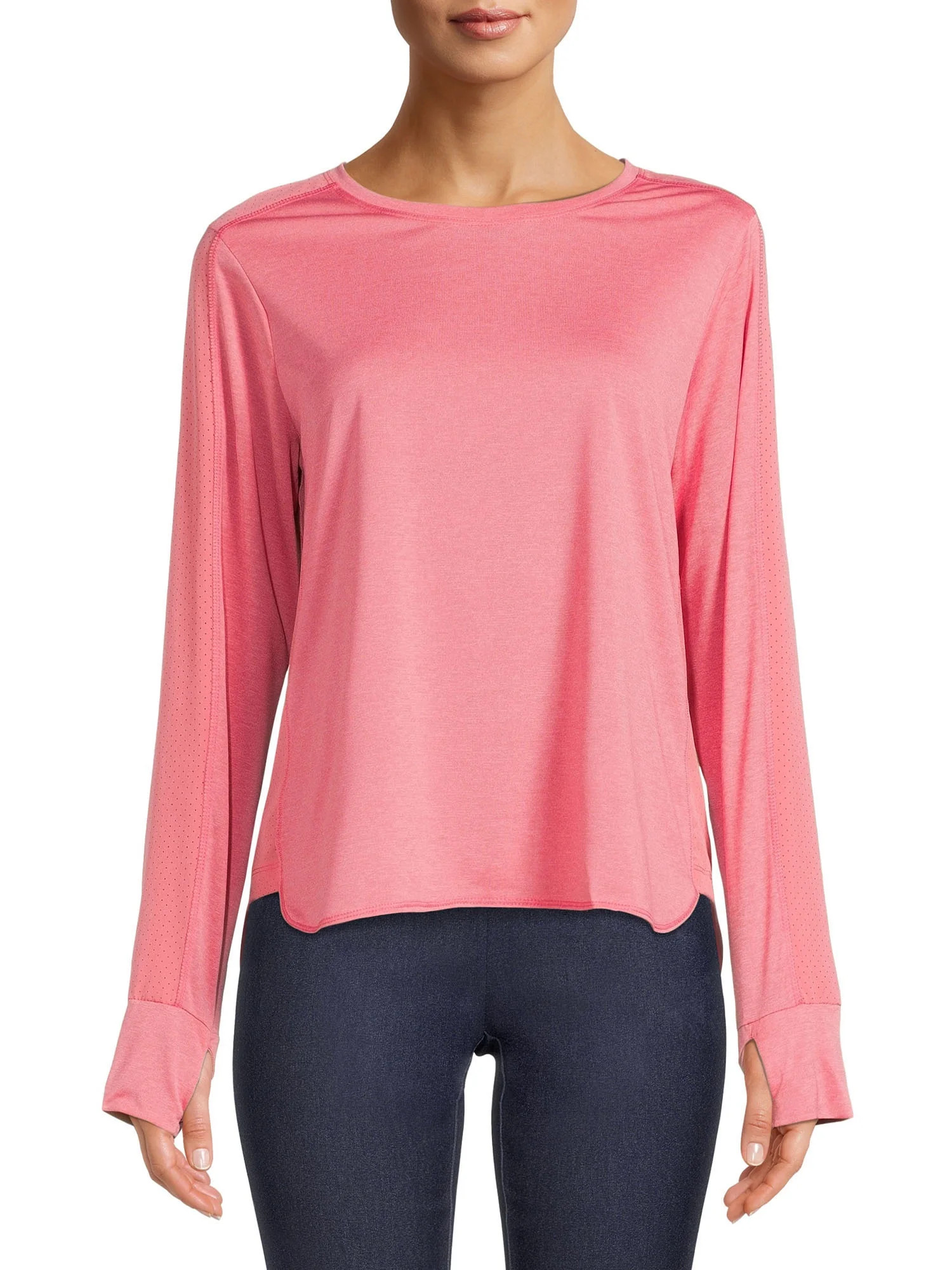 Avia Women's Performance Long Sleeves T-Shirt with Thumb-Hole Cuffs | Walmart (US)