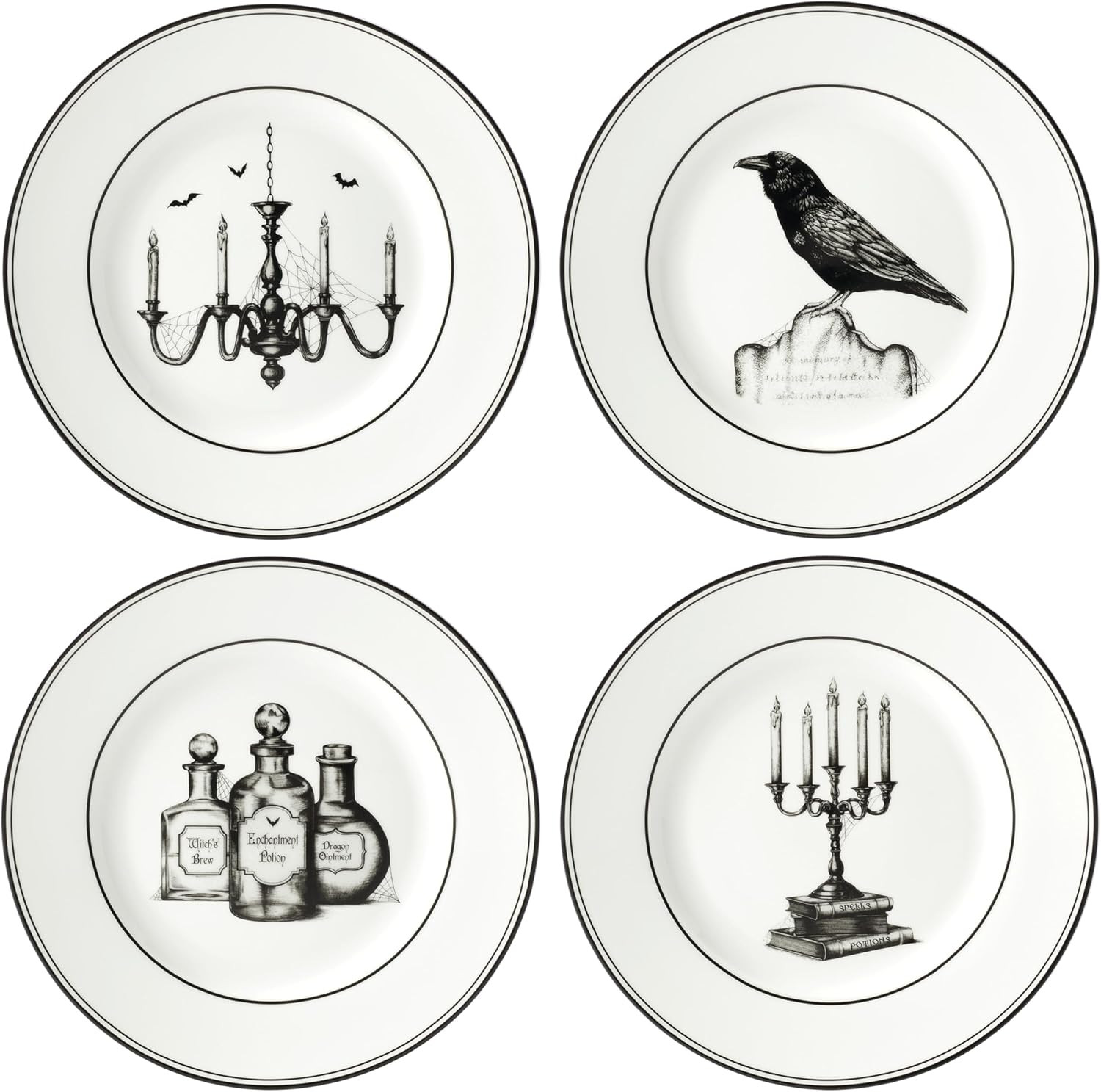 Lenox Vintage Halloween Porcelain Dessert Plates, Set of 4 | Amazon (US)