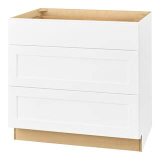 Avondale 36 in. W x 24 in. D x 34.5 in. H Ready to Assemble Plywood Shaker Drawer Base Kitchen Ca... | The Home Depot