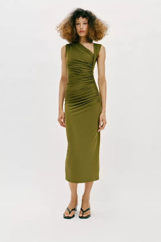 DRAPED MIDI DRESS | Zara US