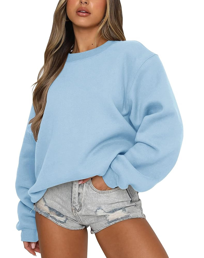 Fanway&EC Women's Long Sleeve Sweatshirt Casual Crewneck Oversized Pullover Hoodies Fall Tops | Amazon (US)