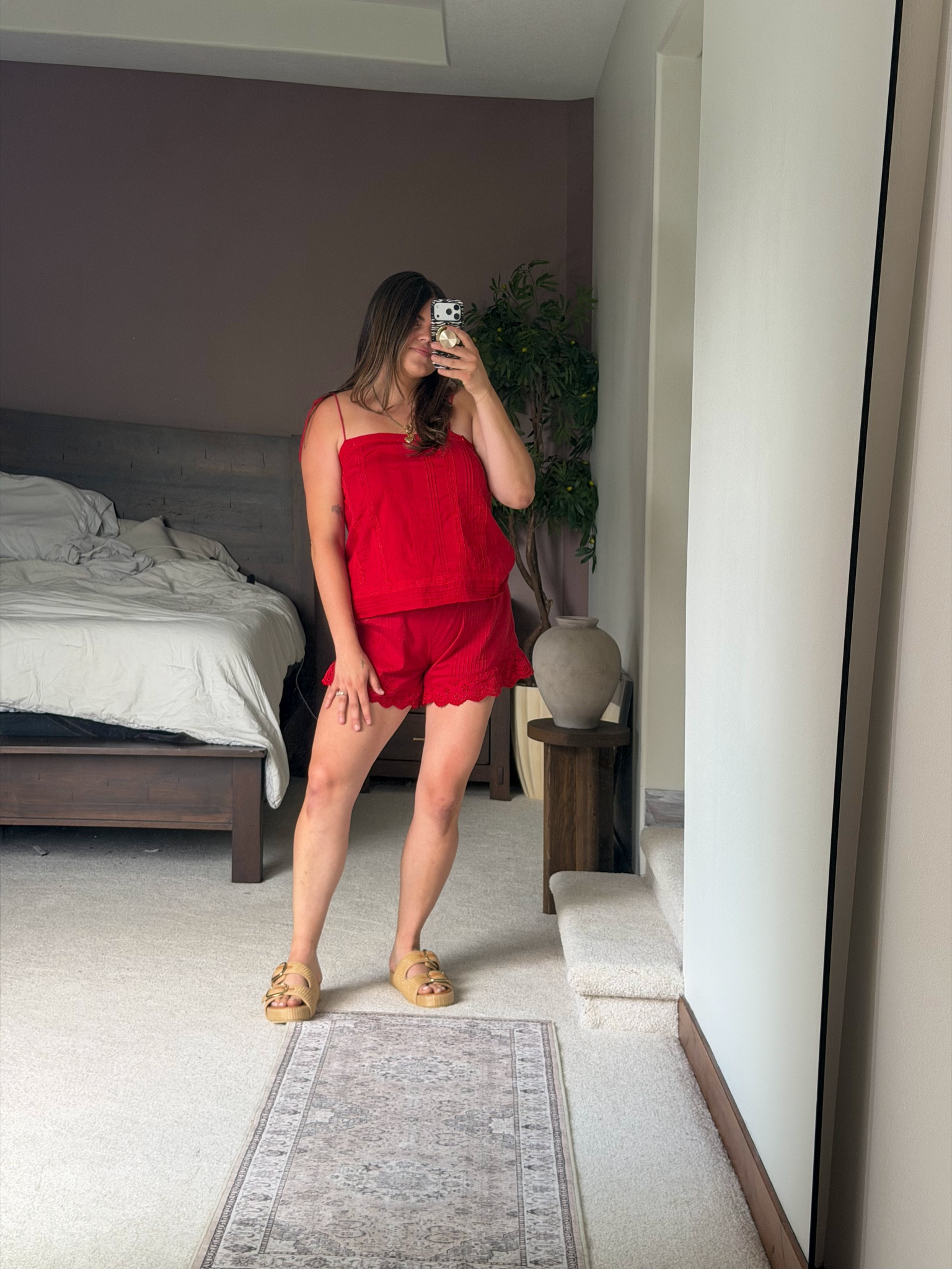 Casual summer outfit with natural materials - cotton - so comfortable, breathable and versatile

Summer outfit, beach outfit, vacation, stay at home mom, midsize, size 12, size 14, mom style, curvy outfit 

Red 100% cotton set that is easy to mix & match, size large in both
@abercrombie