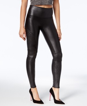 Spanx Women's Faux-Leather Moto Tummy Control Leggings | Macys (US)