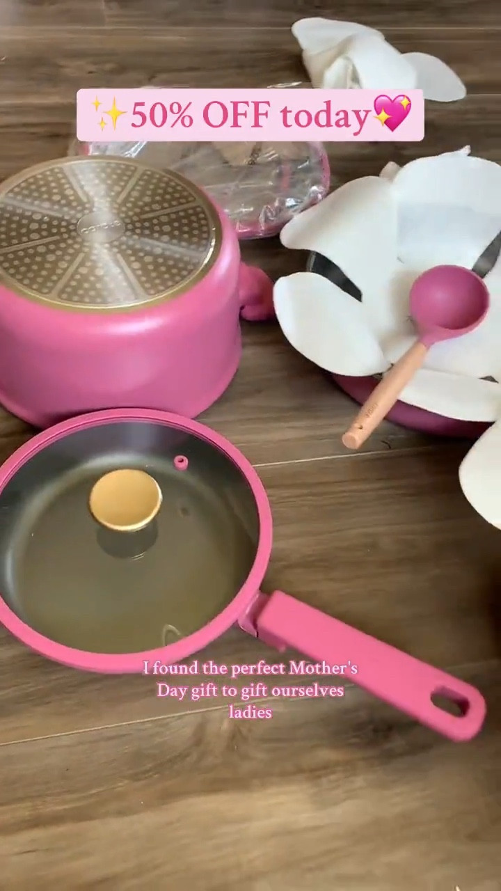 the prettiest pots and pans I have ever owned 😍💖✨ the color is stunning!!

Oven safe, space saving, and dishwasher safe( however i dont ever put mine in the dishwasher)

 #carote #potsandpans #nonstickcookware #pinkcookware

#LTKGiftGuide #LTKHome #LTKSaleAlert