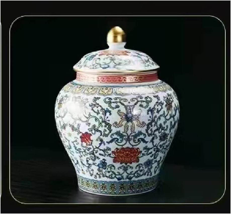 Ginger Jar Decorative Jar Ancient Chinese Imperial Enamel Porcelain (Small, White) | Amazon (US)