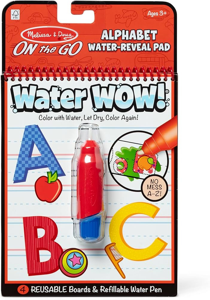 Melissa & Doug On the Go Water Wow! Reusable Water-Reveal Activity Pad - Alphabet - Party Favors,... | Amazon (US)