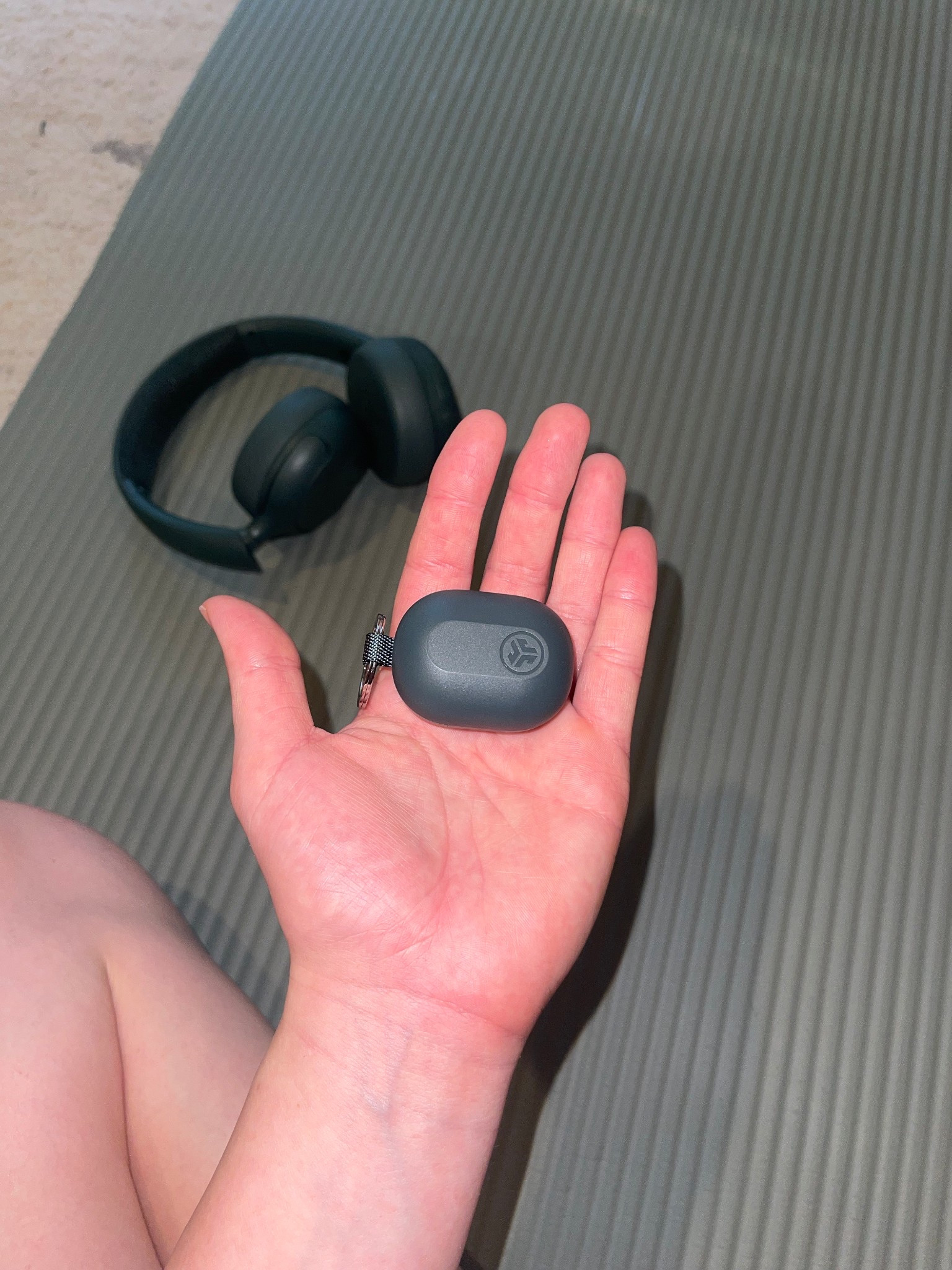 The smallest earbuds but they fit every ear and come with different sizes to make them compatible for everyone 
Small enough to fit in your pocket! 
@JLab
@JLabaudio