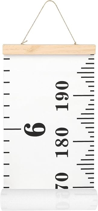 Mibote Baby Growth Height Chart Handing Ruler Wall Decor for Kids, Canvas Removable Height Growth... | Amazon (US)