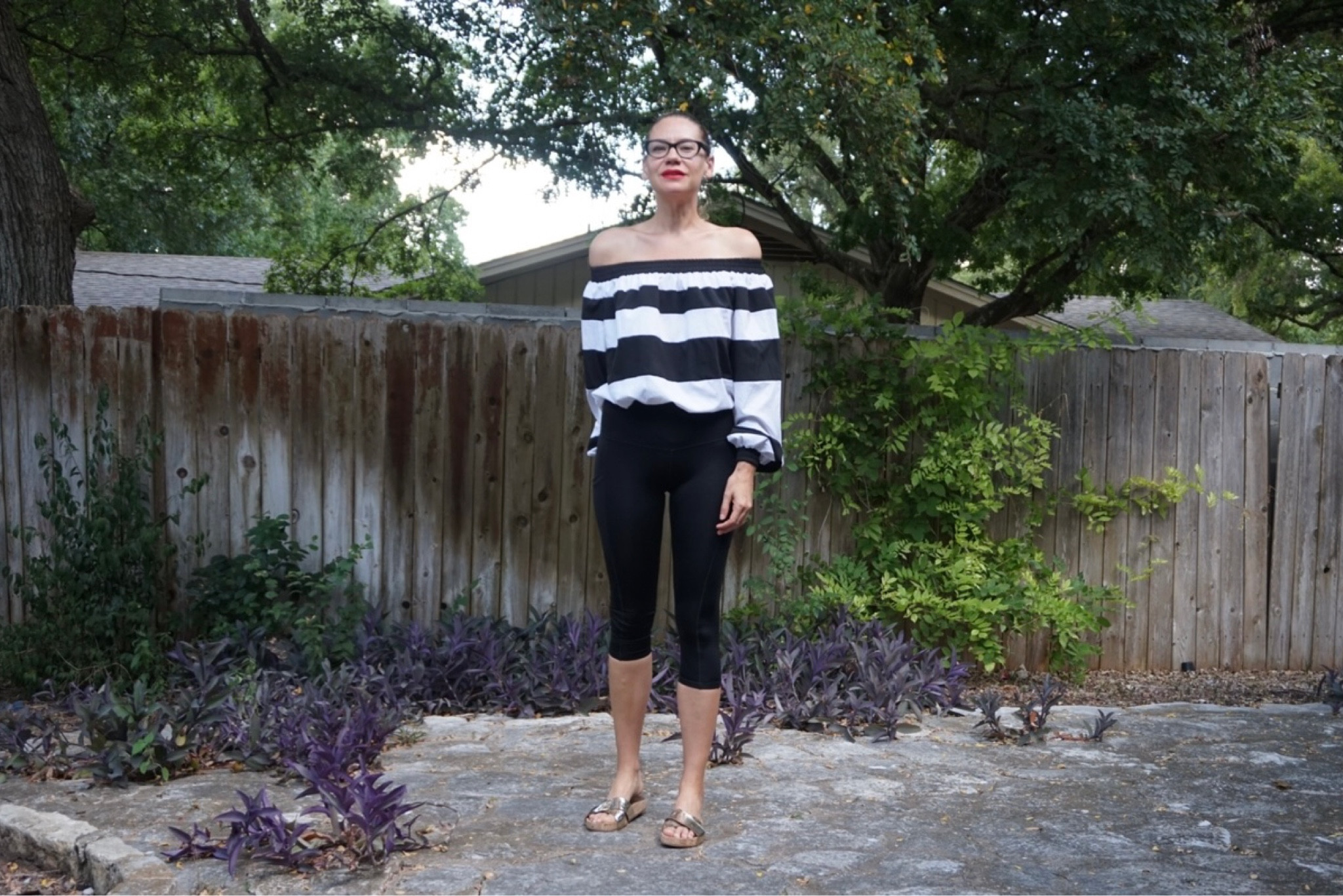 My go to easy outfit? Pairing my capri leggings with a statement top and a bit of metallics. For errands or casual brunches- it’s the perfect outfit post or pre gym! #investmentpiece 

#LTKSeasonal #LTKstyletip #LTKFitness