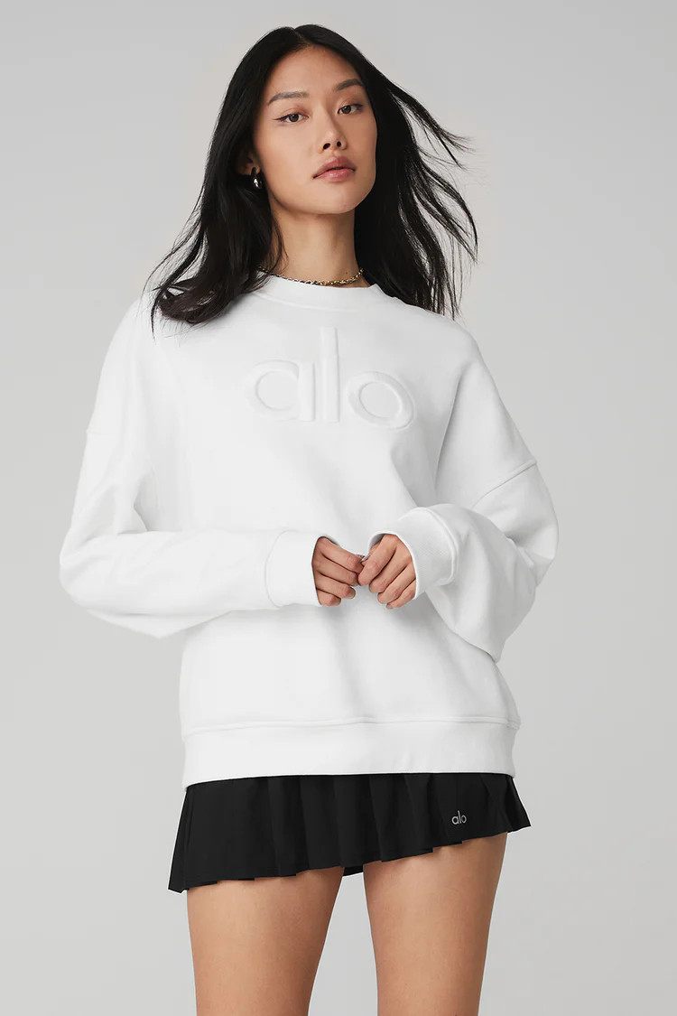 Renown Heavy Weight Emblem Crew Neck Pullover | Alo Yoga
