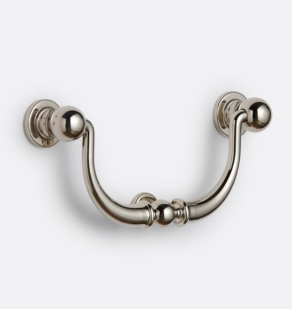 Hans Drawer Pull, 4"" - Polished Nickel | Rejuvenation