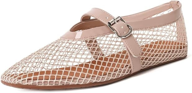 vivianly Mesh Ballet Flats Shoes for Women Flats Comfortable Dressy Mary Jane Flats Mesh Flats Ro... | Amazon (US)