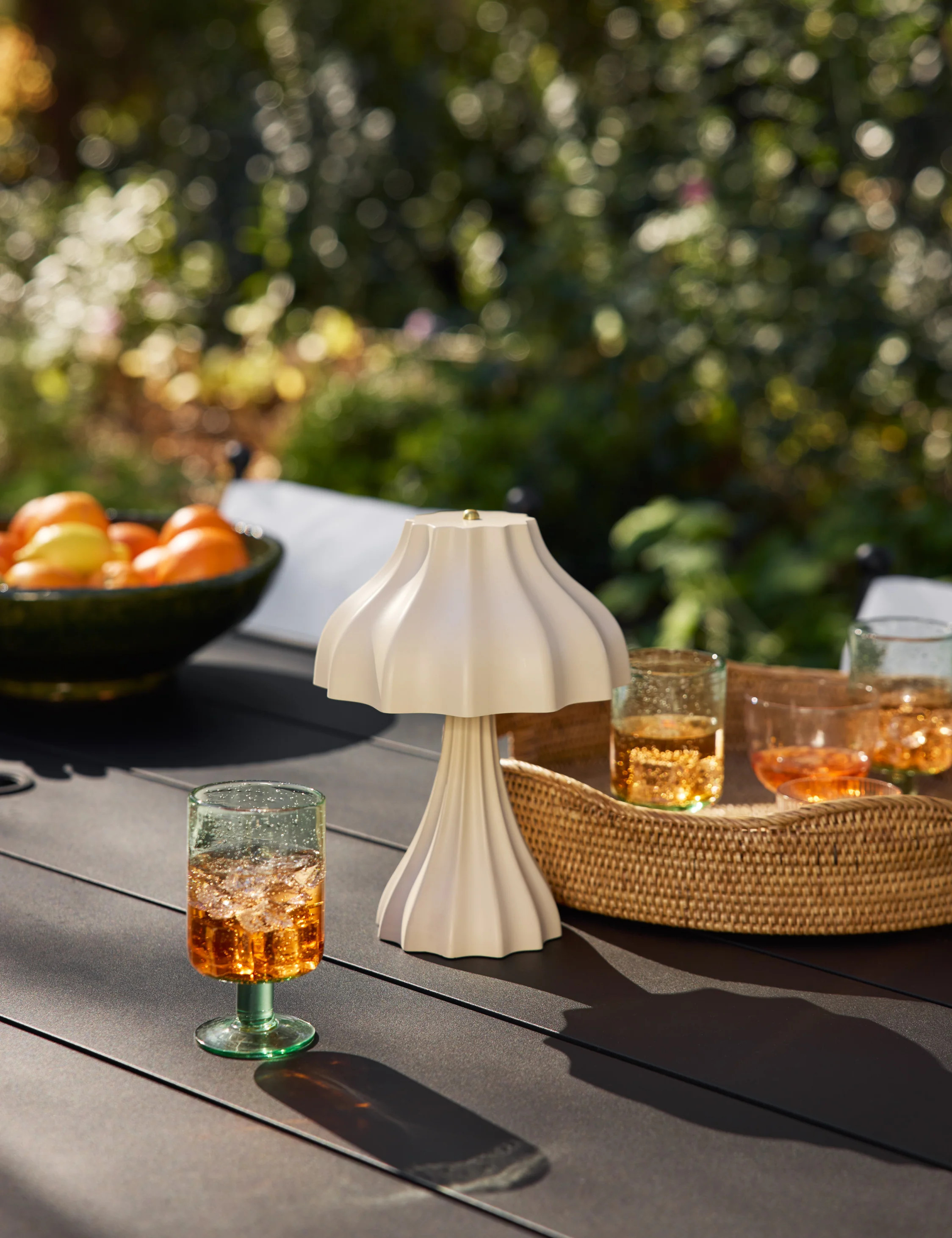 Cading Outdoor Cordless Table Lamp, Cream | Lulu and Georgia 