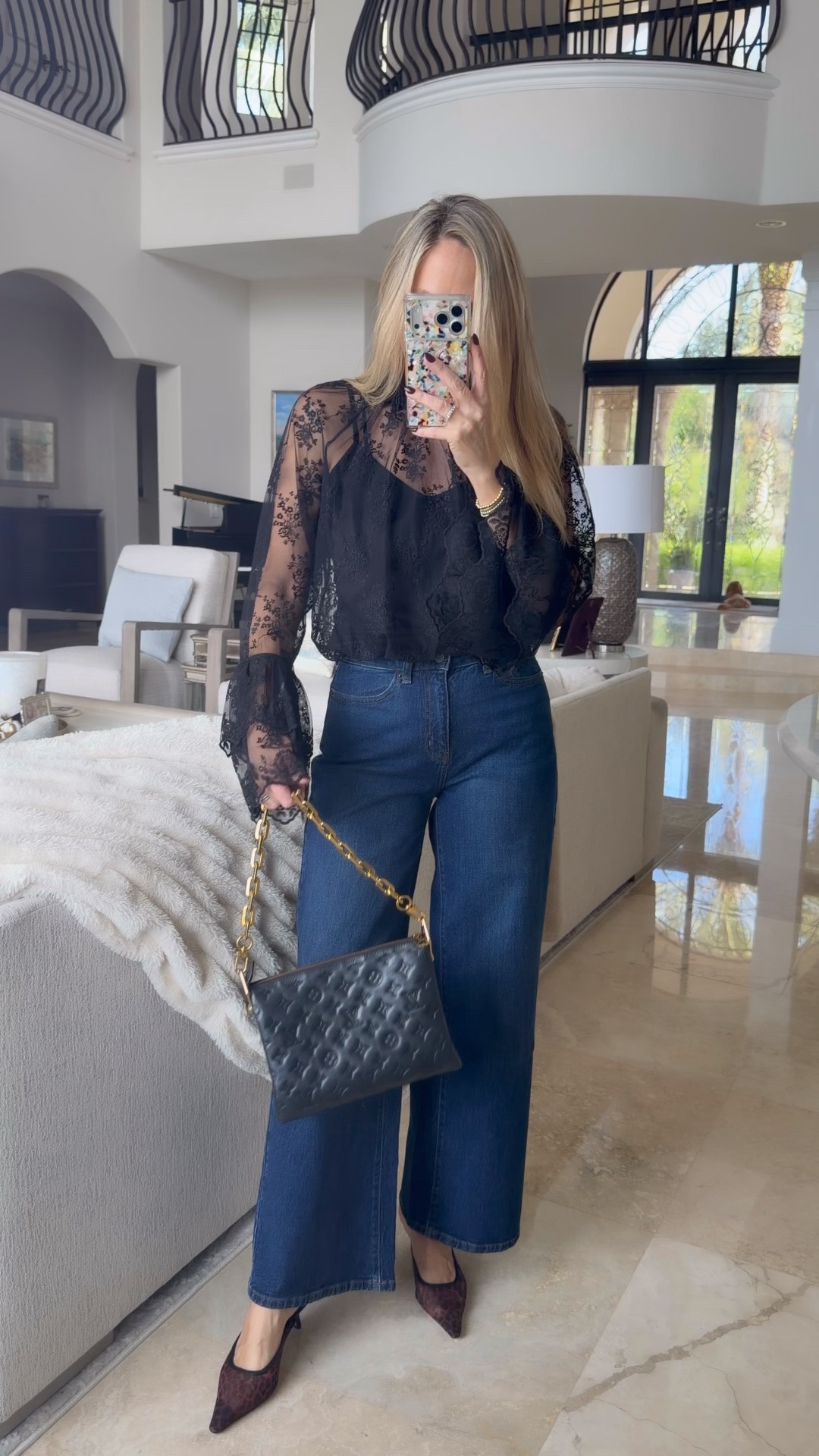 Walmart fall fashion. Wearing a size small in this beautiful lace top, which would be perfect for a date night. Wearing a size 4 in this wide leg denim that is incredibly amazing from Walmart, but wish I would’ve gotten a size 6. I think it runs a little bit small.

#LTKootd #LTKgrwm #LTKOver40

Comment SHOP below to receive a DM with the link to this post on my LTK ⬇ https://liketk.it/6nBu4

#LTKdayinmylife #LTKmomlife #LTKWorkwear