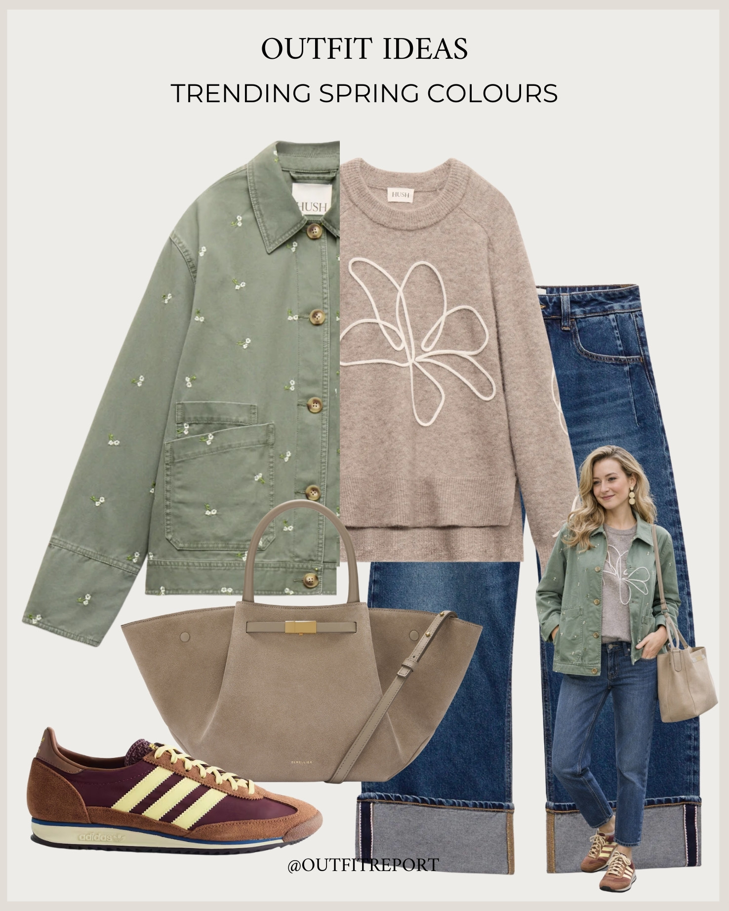 Spring fashion outfit in trending sage colour and denim jeans 

#LTKeurope #LTKspring #LTKjeans