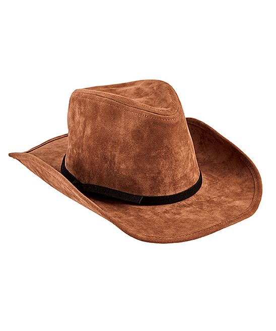San Diego Hat Company Girls' Cowboy Hats BROWN - Brown Faux Suede Cowboy Hat | Zulily