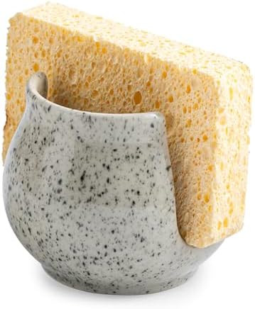 Zoeeker Sponge Holder for Kitchen Sink, Ceramic Dish Sponge Dish Rack Scrubby Caddy Kitchen Organ... | Amazon (US)