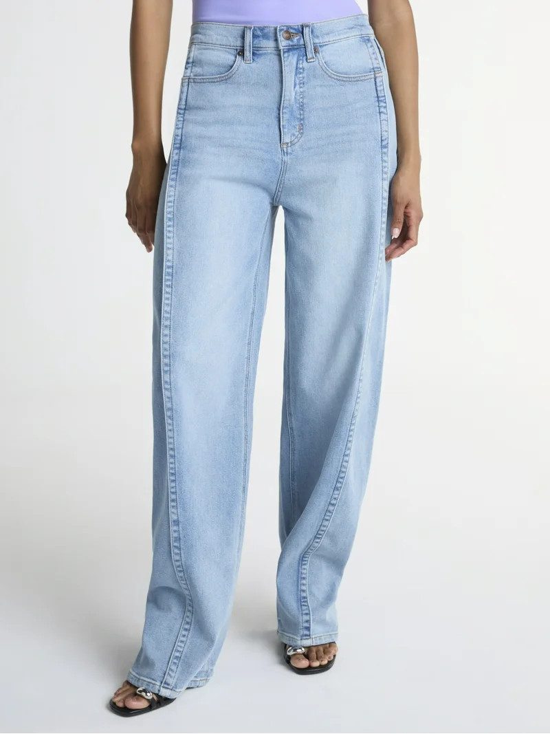 Scoop Women's Slouchy Straight High Rise Jeans, Sizes 0-18 - Walmart.com | Walmart (US)