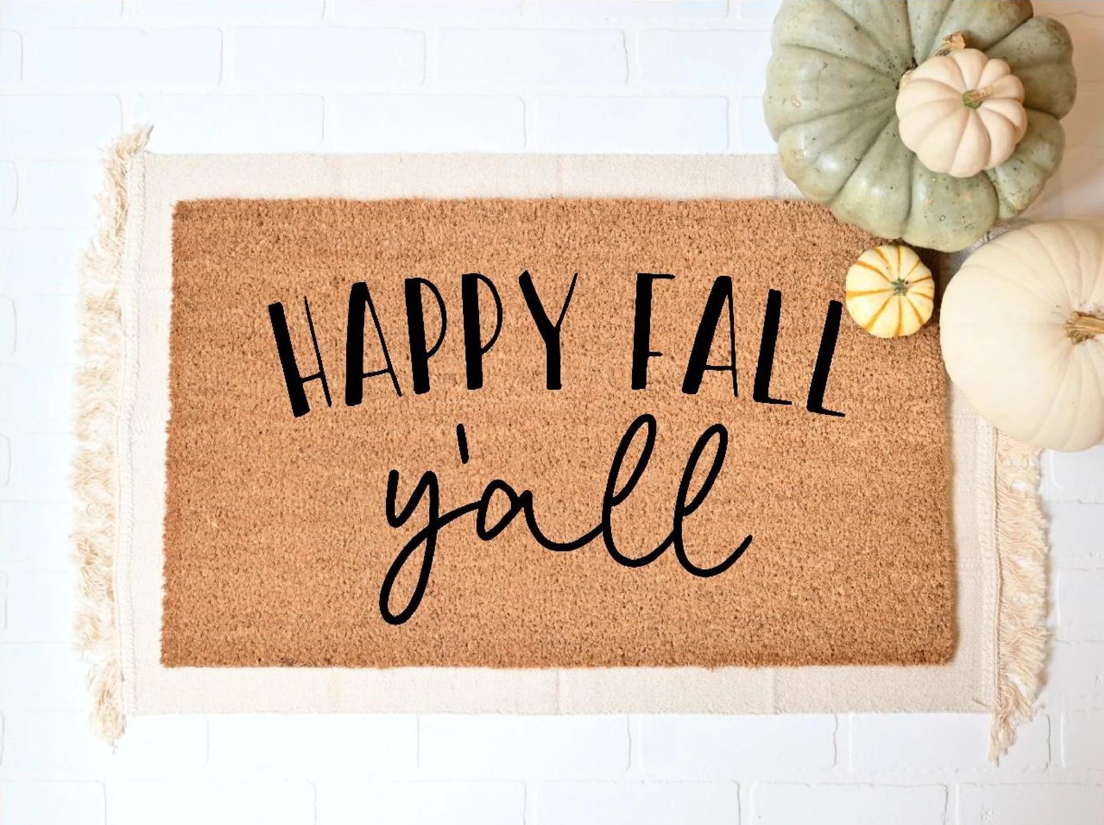 Happy Fall Yall Doormat Fall Welcome Mat Fall Decor Funny | Etsy | Etsy (US)