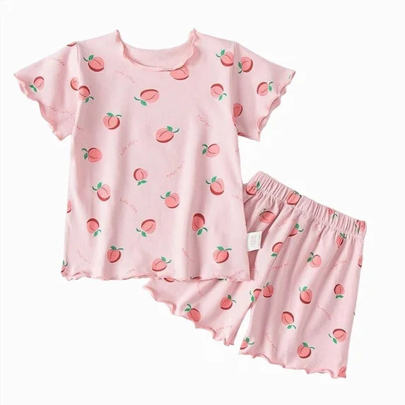 Kogui Girls Pajamas Sets Summer Short Sleeve Pajamas Set for Toddler Girls Striped PJS Cute Jammi... | Walmart (US)