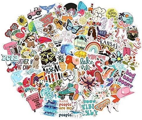 200pcs Cute Trendy Stickers for Water Bottle Laptop, Waterproof Vinyl Aesthetic Stickers Pack for He | Amazon (US)