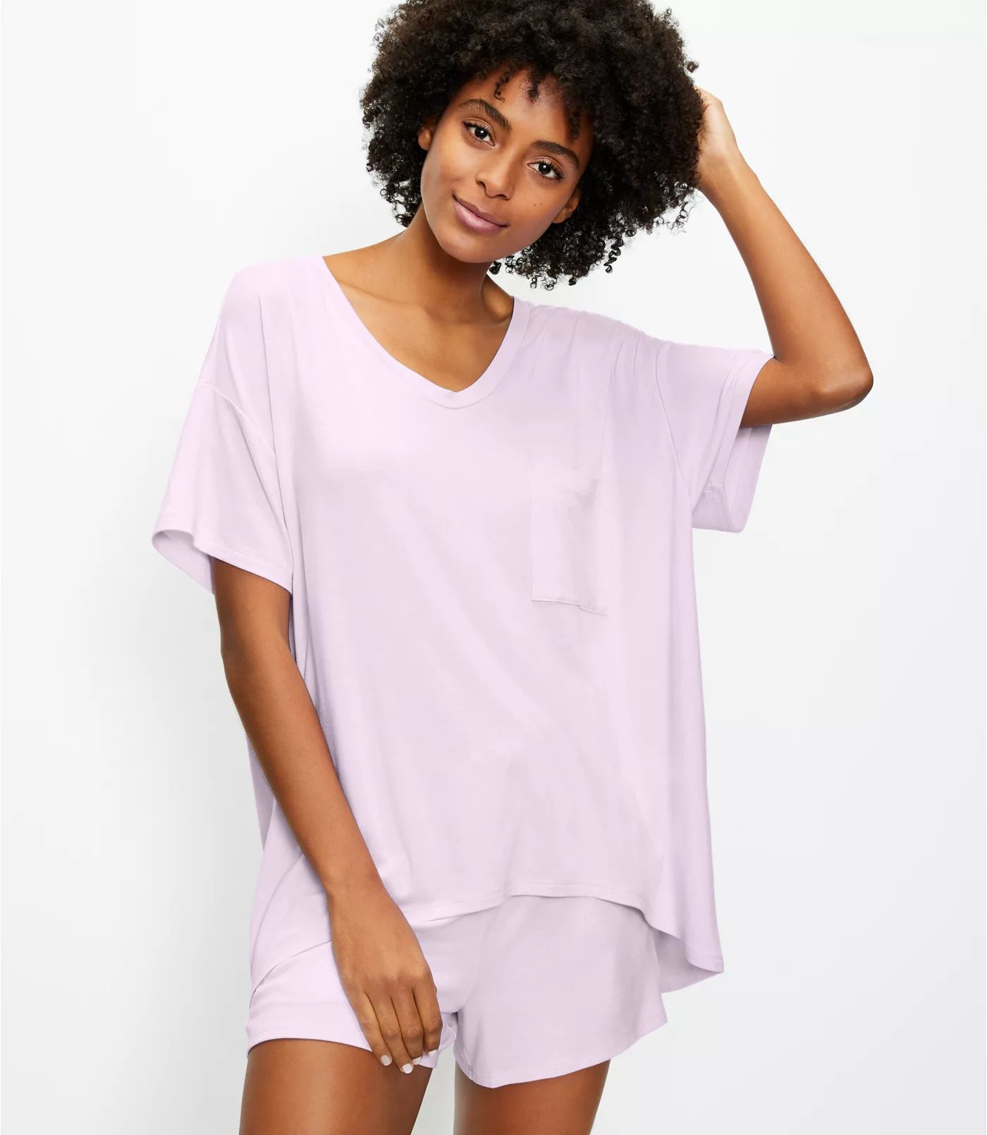 Oversized Luxe Knit Pocket Pajama Top | LOFT