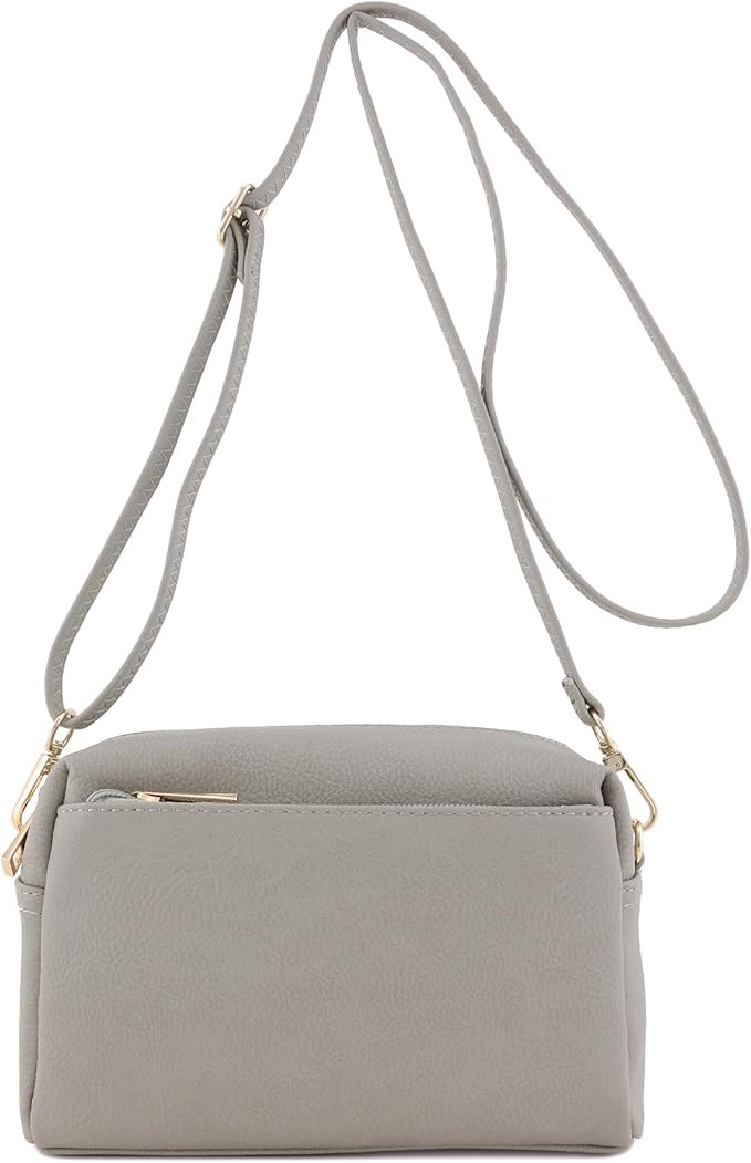 FashionPuzzle Triple Zip Small Crossbody Bag | Amazon (US)