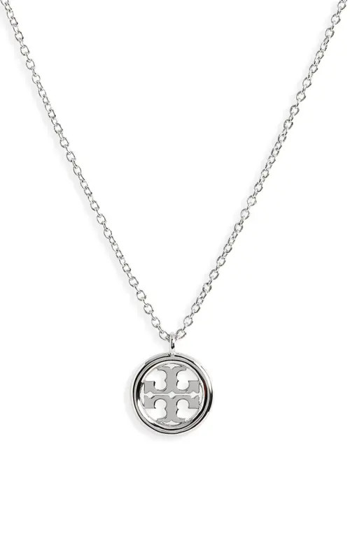 Tory Burch Miller Pendant Necklace in Tory Silver at Nordstrom | Nordstrom