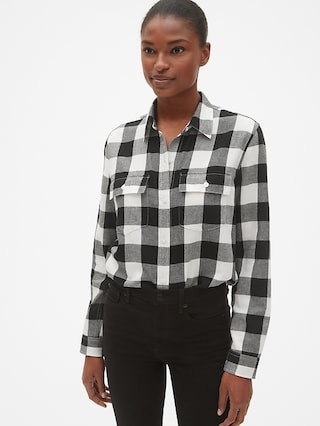 Oversized Boyfriend Flannel Shirt | Gap US