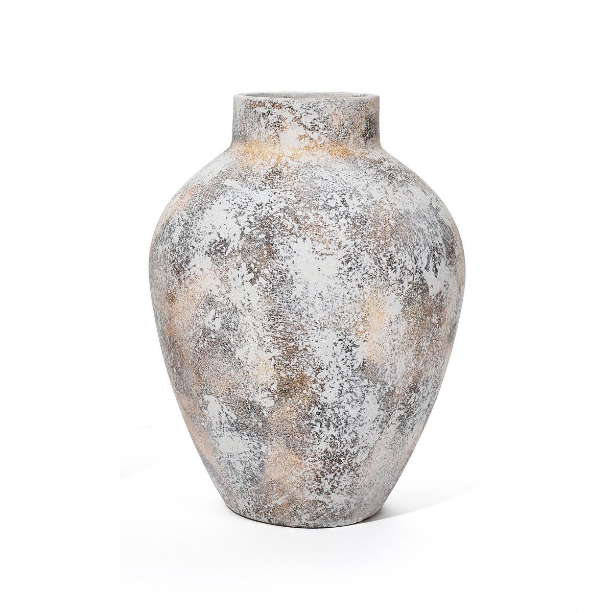 LuxenHome Marble White 11.8-Inch Tall Stoneware Table Vase Multicolored | Target