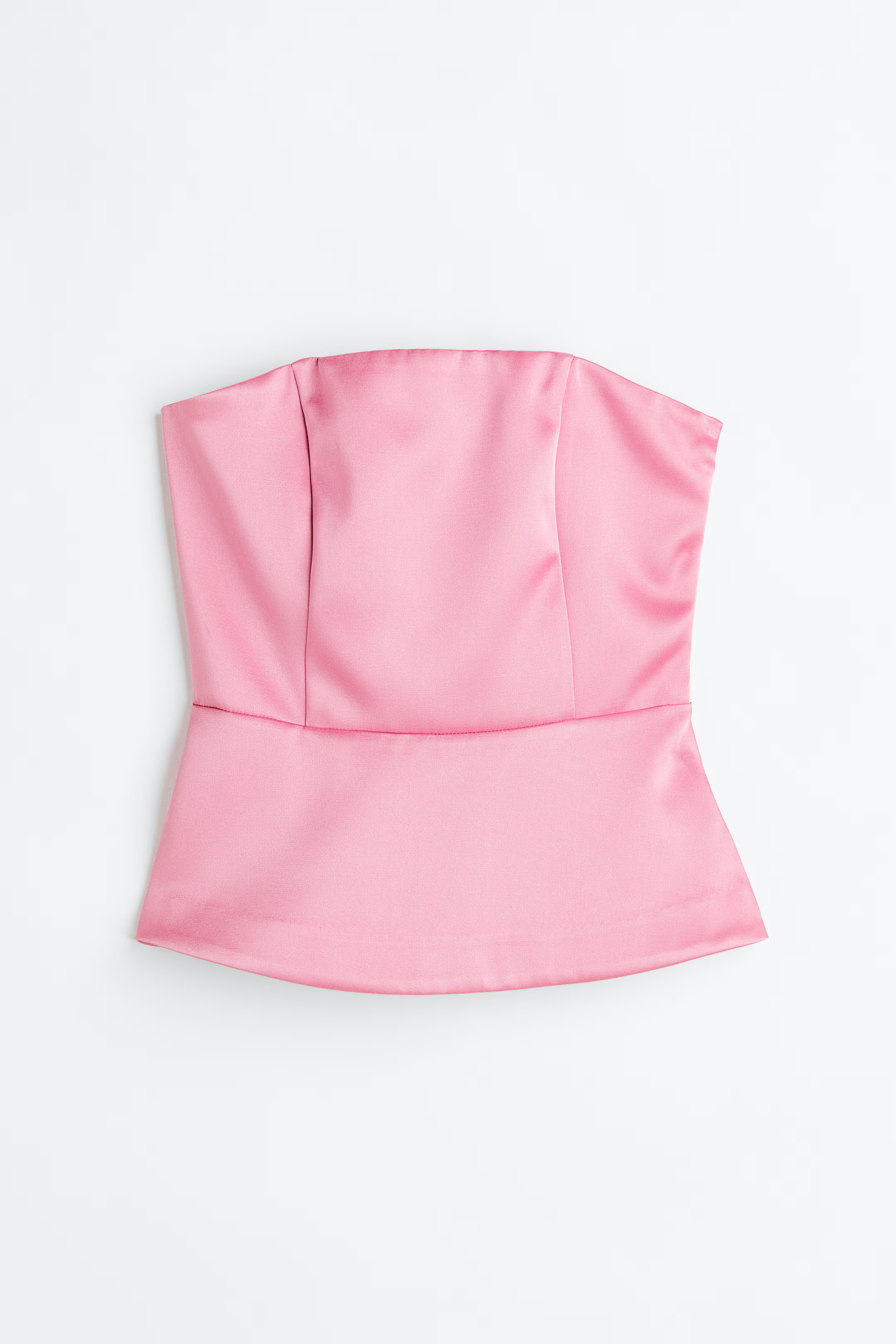 Bandeautop met peplum - Mouwloos - Normale lengte - Lichtroze - DAMES | H&M NL | H&M (DE, AT, CH, NL, FI)