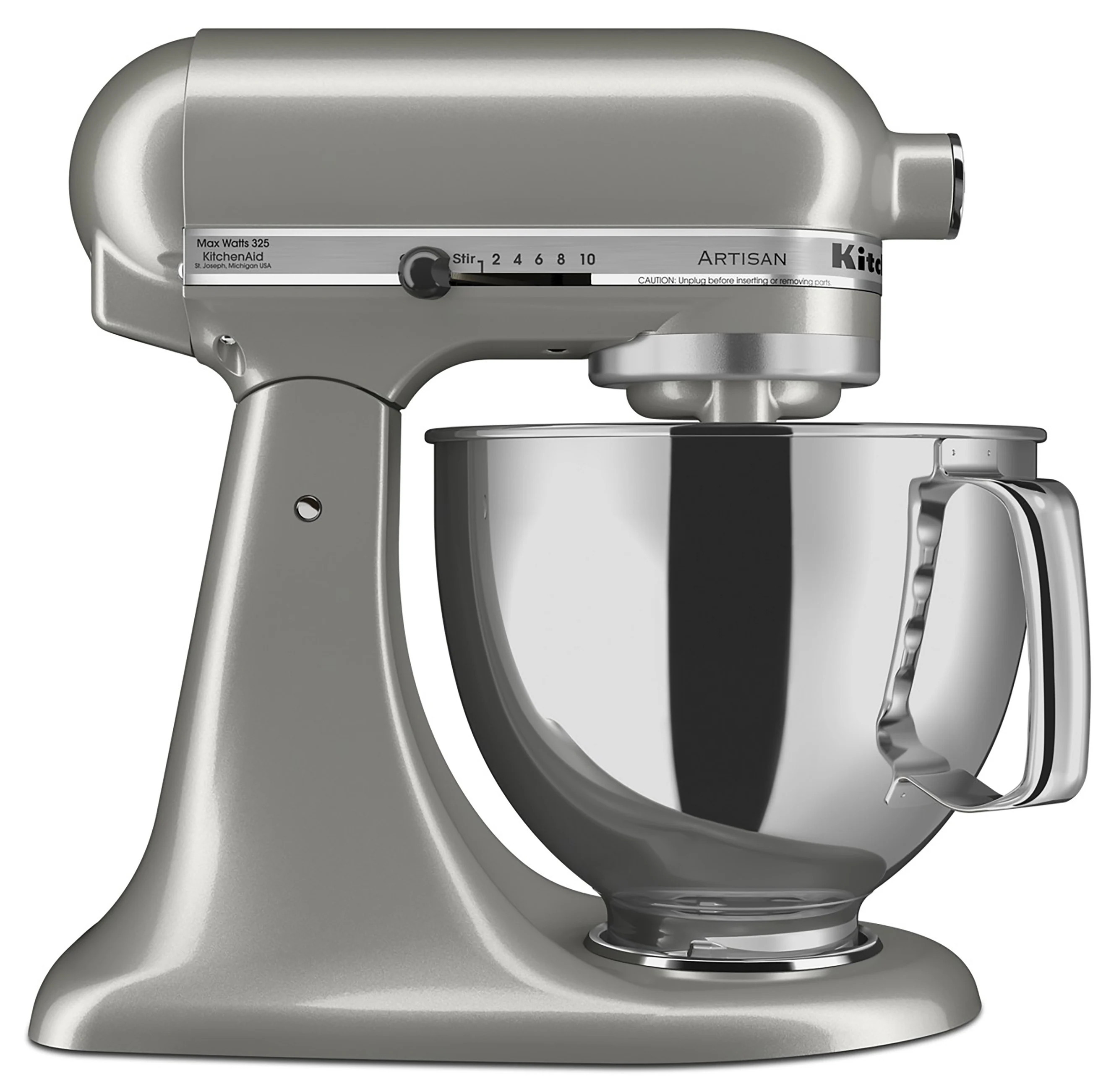 KitchenAid Artisan Contour Silver 5-Quart Tilt-head Stand Mixer Stainless Steel | KSM150PSCU | Lowe's