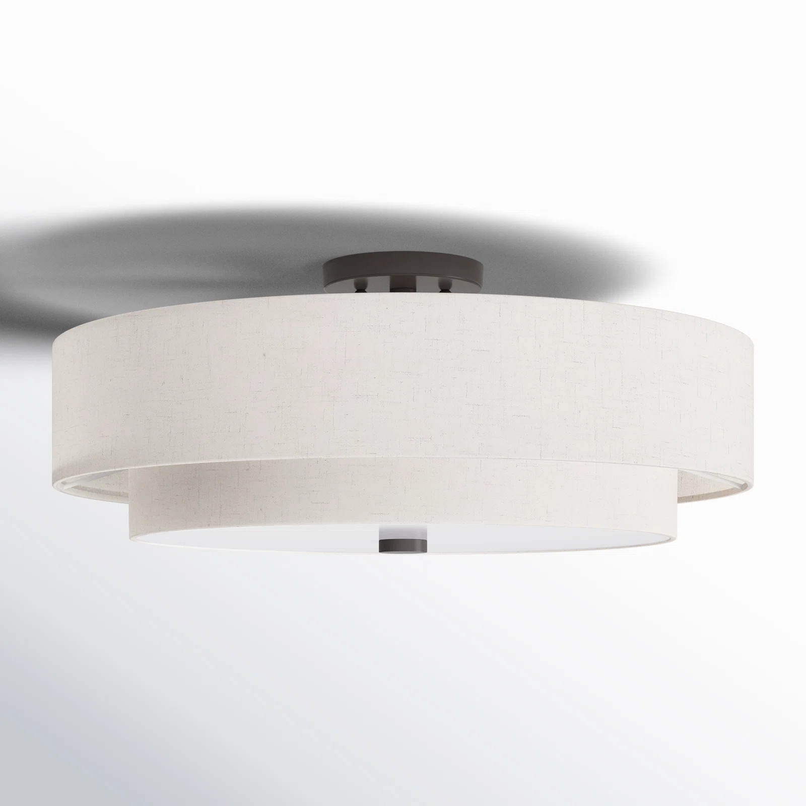 Flaire Linen Blend Semi Flush Mount | Wayfair North America