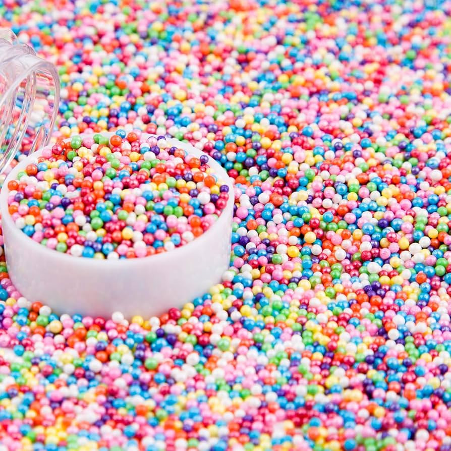EPHVODI Rainbow Nonpareils Sprinkles Edible Mini Pearl Sprinkles for Cake Decorations, Baking, Ic... | Amazon (US)