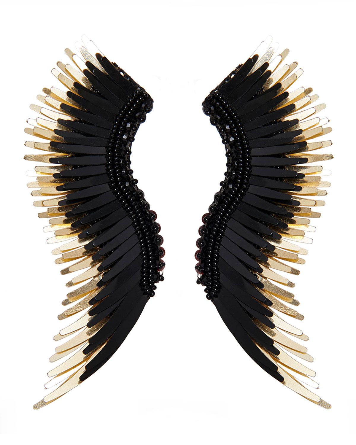 Madeline Beaded Statement Earrings, Black/Golden | Neiman Marcus