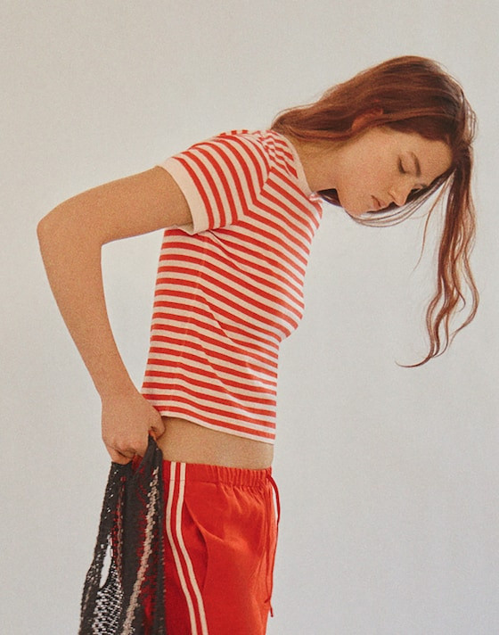 The Perfect Crewneck Baby Tee in Allday Jersey | Madewell
