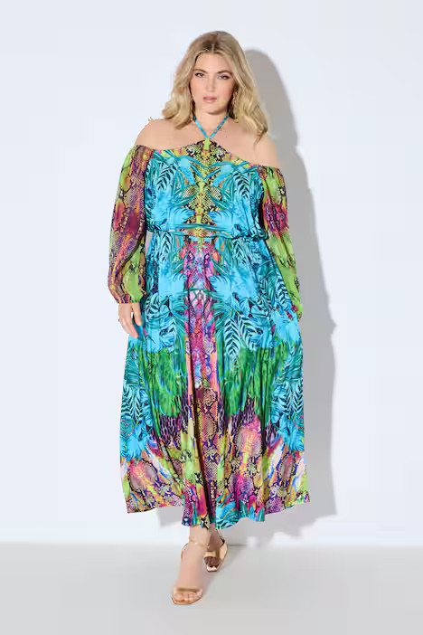 Jungle Kaleidoscope Cold Shoulder Dress | Ulla Popken - US