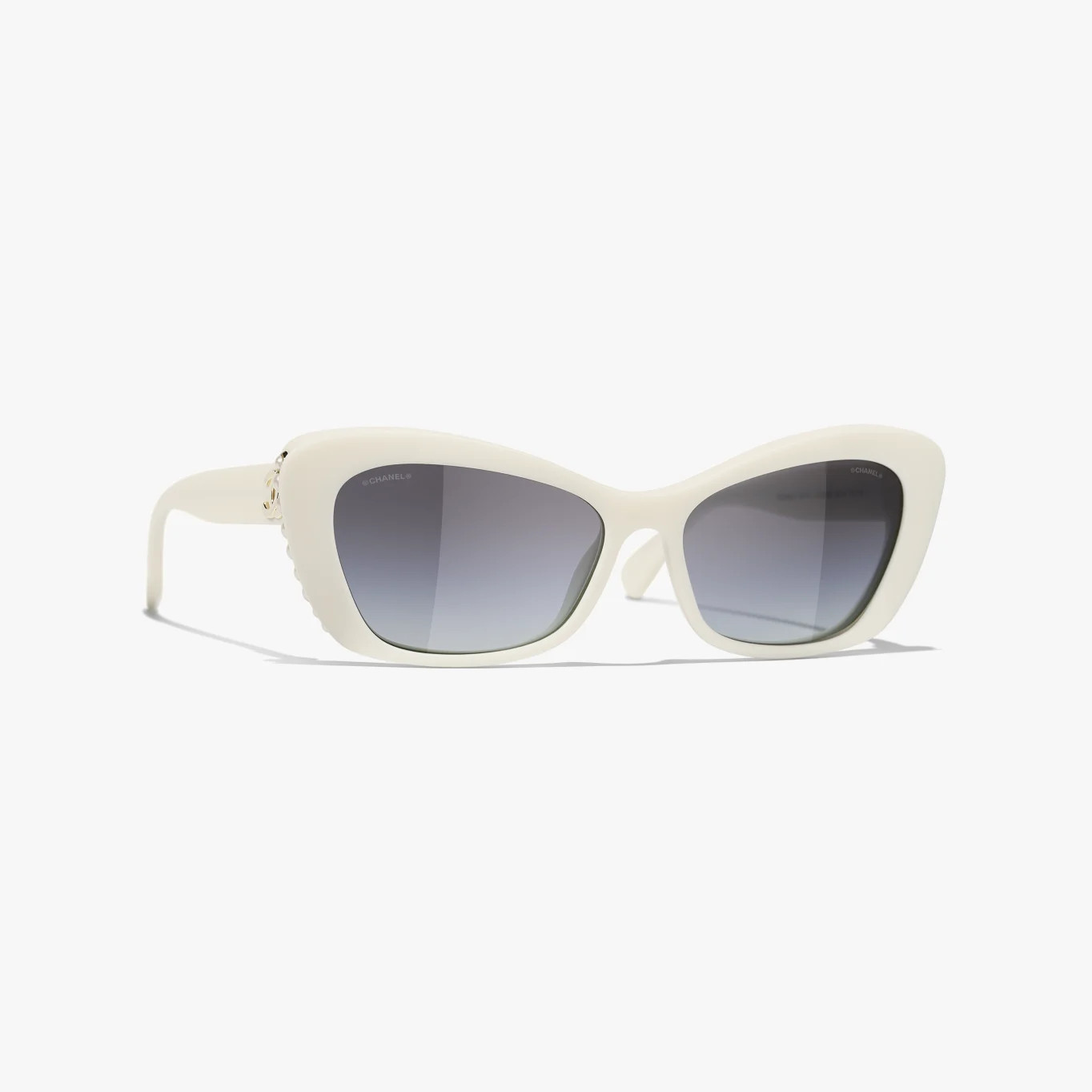Sunglasses: Cat Eye Sunglasses, acetate & glass pearls — Fashion | CHANEL | Chanel, Inc. (US)