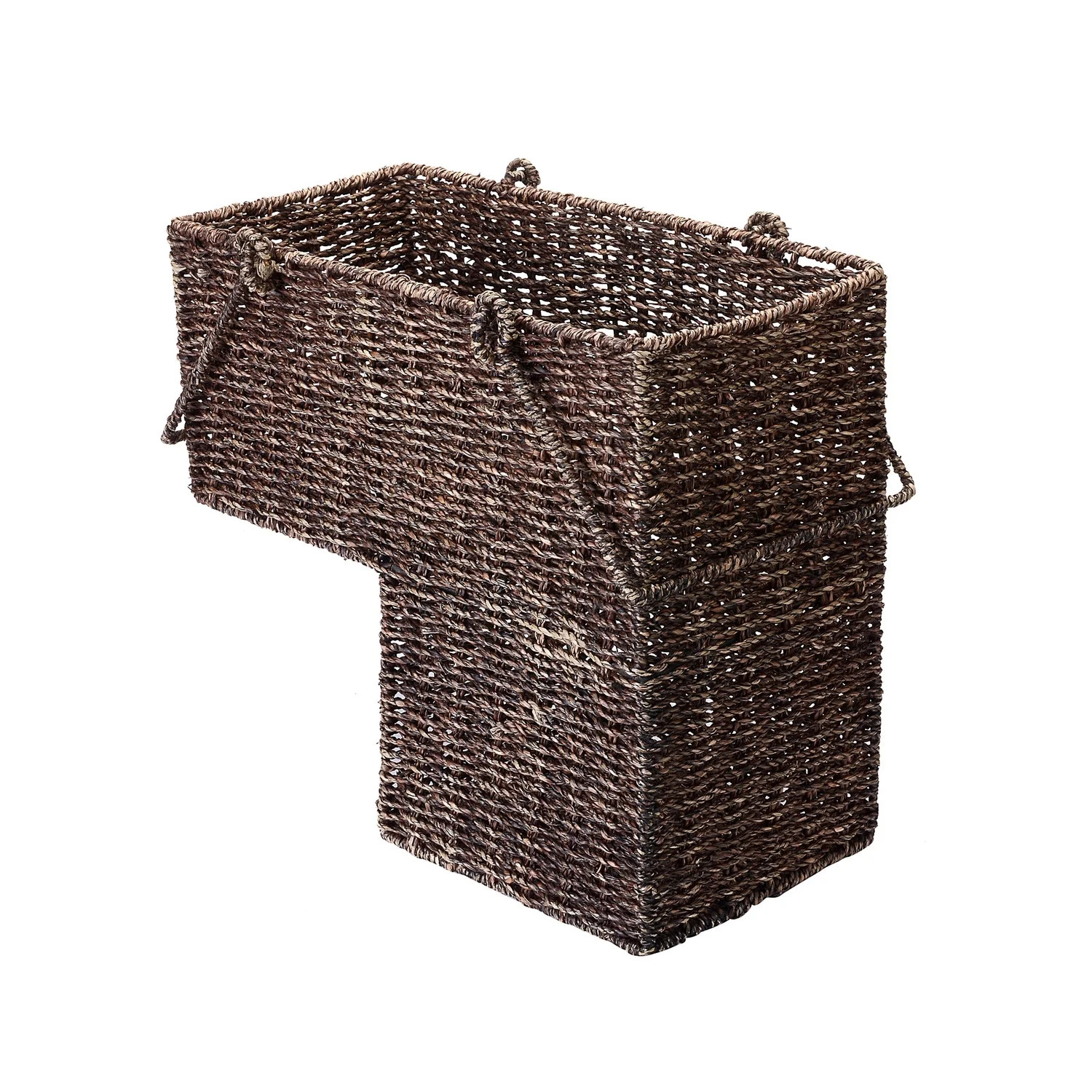 Villacera 14-Inch Wicker Stair Case Basket with Handles | Handmade Woven Seagrass in Brown | Walmart (US)