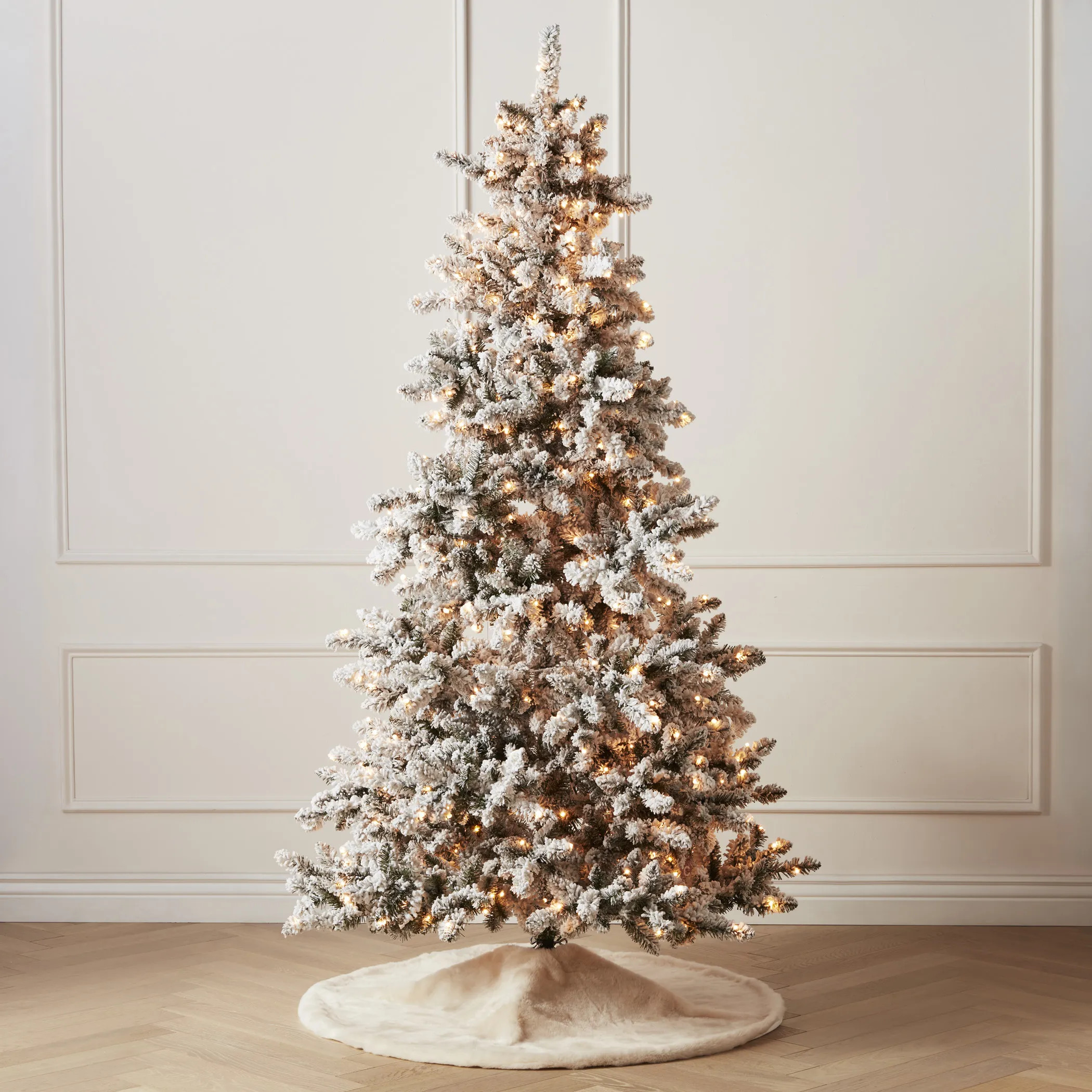 Pre-Lit Spruce Flock Tree 7'5" | Z Gallerie