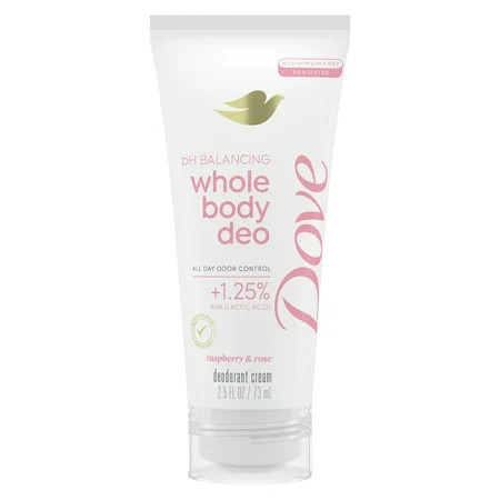 Dove Whole Body Deodorant pH Balancing Cream Raspberry & Rose Aluminum Free, 2.5oz | Walmart (US)