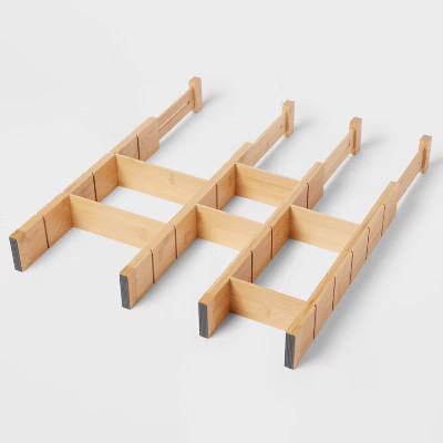 4pk Natural Expandable Drawer Dividers Yellow - Brightroom™: Adjustable Organizer for Closet St... | Target