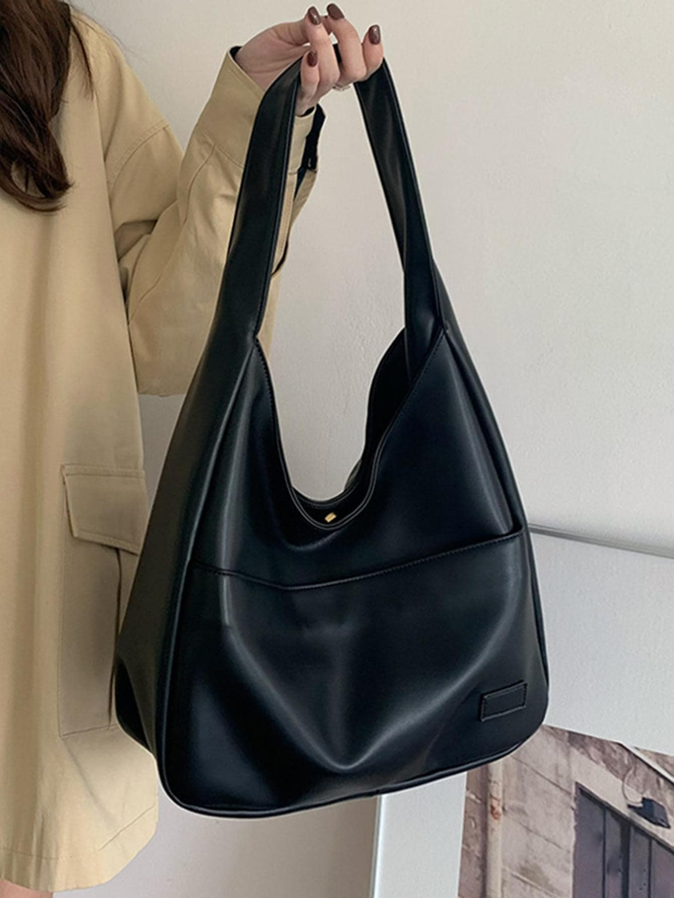 Minimalist Snap Button Hobo Bag For Teen Girls Women College Students,Rookies & White-collar Work... | SHEIN